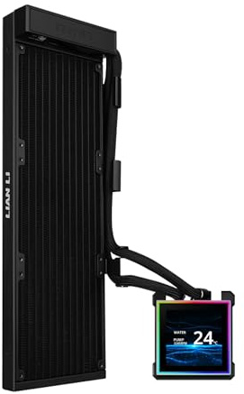 Lian Li HydroShift II LCD-S 360 Fanless Liquid CPU Cooler, Square LCD,Black | 3.4 Hot-Swappable IPS Screen, Fanless AIO, Slim 24mm Radiator, Cleaner Tube Routing, LGA 1851/1700, AM5/AM4 (HS2LCDS36NB)