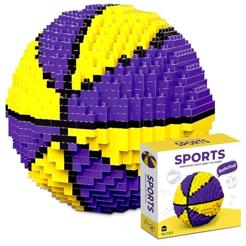 ZesGlyxyr Basketball Bausteine Set, Klassischer Basketball Mini Bausteine, 3D Puzzle Basketball BAU-Set, STEM Pädagogisches Spielzeug für Jungen und Fans (800+ Stücke)
