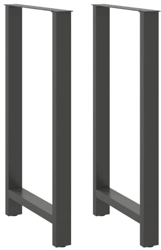 Owoxanthellate Pieds de table de bar anthracite 60 x (110-111) cm en acier revêtu par pulvérisation - Pieds réglables - Table basse moderne - Robuste et durable - Pour salon, cuisine, bureau