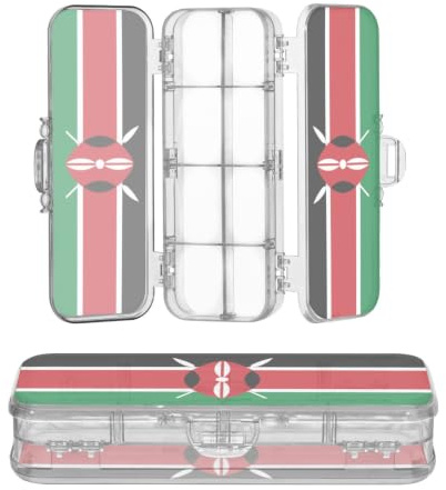 voucong Flag Of African Country Kenya Clear Pencil Box Plastic 2 Layer Pens Marker Case For Stationery Supplies With Snap And Lid