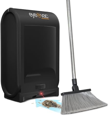 EYE-VAC PRO Touchless Stationary Vacuum - 1400 Watts Professional Vacuum with Active Infrared Sensors, High Efficiency Filtration, Bag-Less Canister (Tuxedo Black)