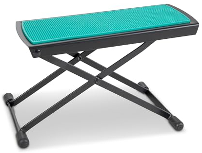 GEWA Metallfußbänkchen (Gitarrenstütze), verstellbar, kompakt und robust in grün