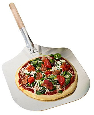 Kitchen Supply 14-Inch x 16-Inch Aluminum Pizza Peel with Wood Handle