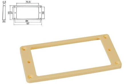 Humbucker-Rahmen in creme flach/für gewölbte Decke