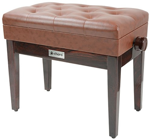 Chord PB660HS-BR vinyl finish Piano Bench with Built-In Storage - Brown