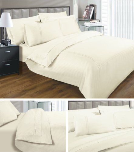 Double Bed Duvet Cover 330 Thread Count Bedding Cream Sheridan Egyptian Cotton Satin Stitch Border