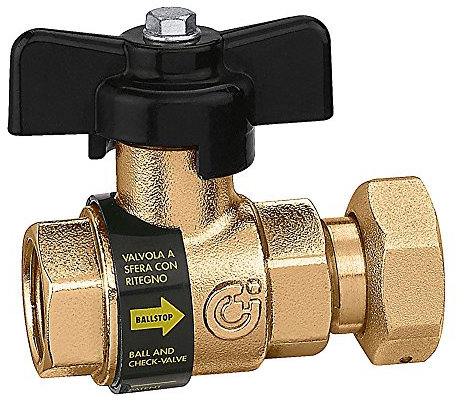Sferaco - Robinet compteur eau - Vanne à sphère compteur droit avec clapet anti-retour Femelle 3/4 (20x27) - écrou tournant 3/4 (20x27)