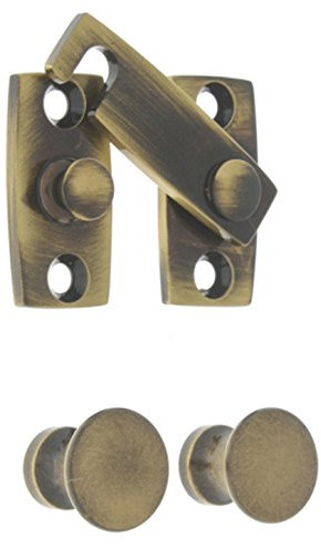IDHBA 21021-005 Professional Grade Quality Solid Shutter Bar Kit, Antique Brass