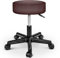 TRESKO Rollhocker höhenverstellbar Braun | Drehhocker 10 cm Dicke Polsterung | Arbeitshocker 360° drehbar | Hocker