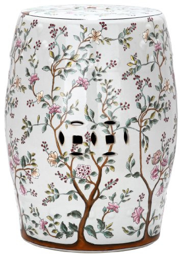 Safavieh Blooming Tree Ceramic Decorative Garden Stool, White