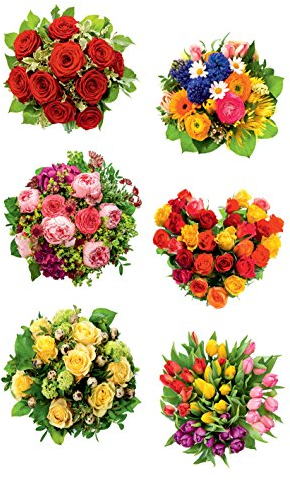 AVERY Zweckform 54383 Deko Sticker Blumenstrauß 12 Aufkleber