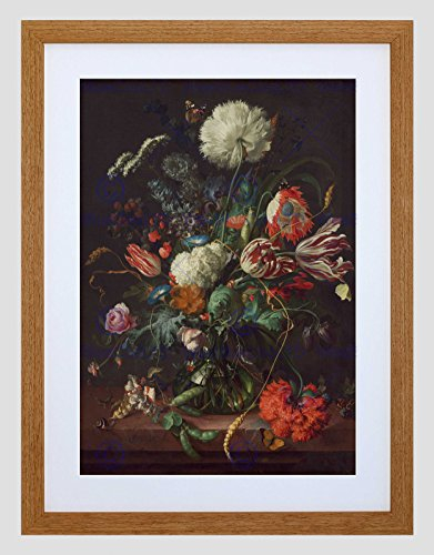 Wee Blue Coo JAN DAVIDSZ DE HEEM DUTCH VASE FLOWERS BLACK FRAMED ART PRINT B12X5293