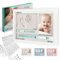 Kit Cadre photo avec empreinte pieds et mains bébé et Support De Bracelet De Naissance, Cadeau Original Pour Naissance Et Baptême bebe, Coffret naissance garcon et decoration chambre bebe, Muby