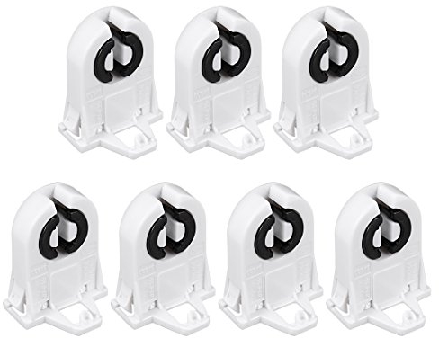sourcing map 7 STK Leuchtstofflampe Halter Licht Zubehör 2A T8 Sockel G13 Basis Weiß