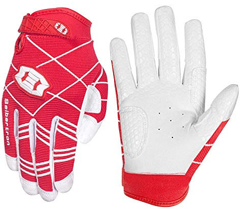Seibertron B-A-R PRO 2.0 Signature Baseball/Softball Schlagmann Batting Handschuhe Gloves Super Grip Finger Fit for Jugend/Kinder Red XL