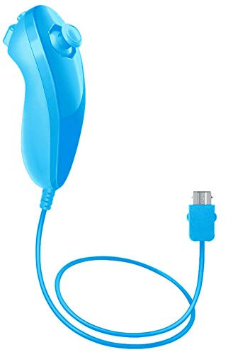 Mando Nunchuck Azul para Nintendo Wii y Nintendo Wii U, Compatible Motion Plus