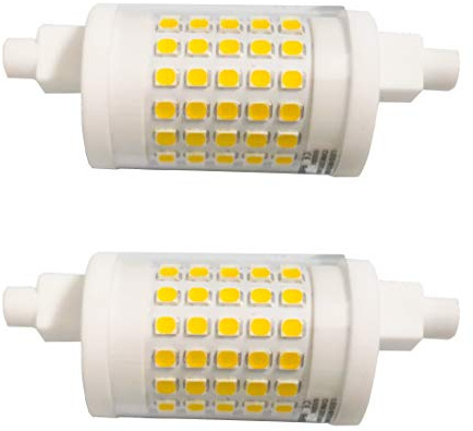 YAKAiYAL 10W R7s LED Lampe 78MM Dimmbar Kaltweiß 6000K AC220-240V Doppel Brenner-Enden J78 Birne 360 Grad Keramik Leuchtmittel 2-Stück MEHRWEG