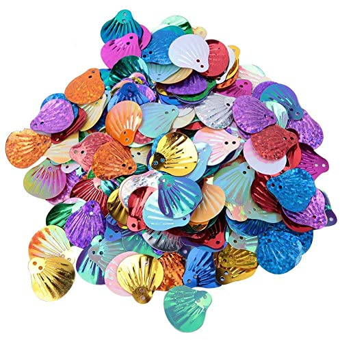 Muschel Perlen, 500 Stück 18X20mm Muschel Form Perlen, handgemachte DIY kreative bunte Perlen für Kunsthandwerk Hochzeit Dekoration (Gold Mixed Colours)