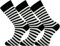 Mysocks Extra Feine Baumwolle, Nahtlose Zehenpartie, Gestreifte Socken 3 Paare Streifen weiß schwarz 41-46