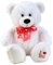 Lifestyle & More Teddybär Kuschelbär weiß mit Schleife und Aufschrift I Love You 50 cm groß Plüschbär Kuscheltier samtig weich