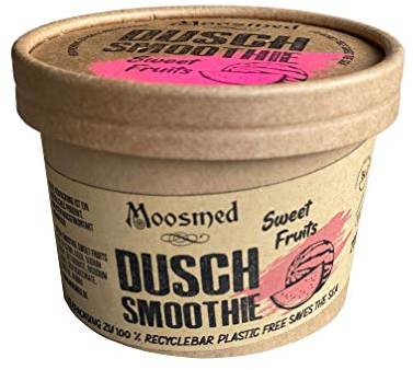 Moosmed Dusch Smoothie Süße Früchte - vegane Bio-Seife handgefertigt in Deutschland – Dusch Butter mit Peeling Effekt