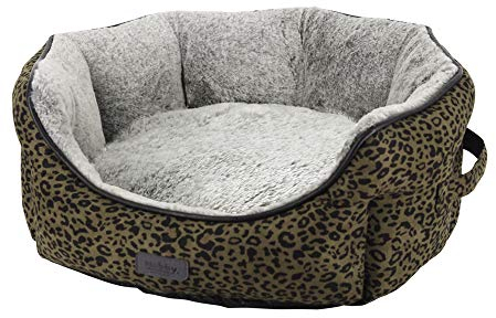 Nobby Komfort Bett oval Leo Leopard braun 45 x 40 x19 cm