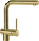 SCHOCK® Küchenarmatur LAIOS Whitegold I goldene Hochdruck Armatur mit ausziehbarer Schlauchbrause I 360° schwenkbar I Edelstahl mit PVD-Beschichtung I Einhebelmischer Standardanschlüsse I Höhe 285 mm