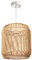Paco Home Hängelampe Bambus Wohnzimmer Pendelleuchte Rattan Esstisch Esszimmer Lampe E27 Hängeleuchte Papier Boho, Farbe:Natur (Ø28cm), Leuchtenart/Farbe:Pendelleuchte - Weiß
