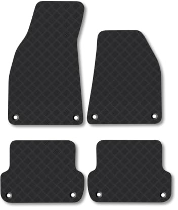 Audi A4 (2001-2008) [Avant, Saloon] 3mm Rubber Car Mats | Tailored Fit Durable Floor Mats Full Coverage Protection Waterproof Accessories Easy Clean Anti Slip Made in the UK