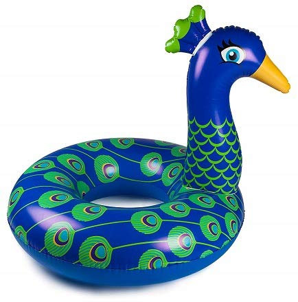 Bouee Gonflable Animal XXL Paon 127 x 114 x 116 cm - Jeu de Plein air geant Famille Piscine - Plage - mer