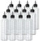SHANQIAN 12 PCS×250 ML Flacons de Distribution Gradués Plastique Flacon avec Capuchon Twist Noir Bouteilles de Compression pour Encres Liquides/Teintures/Capillaires/Colorants