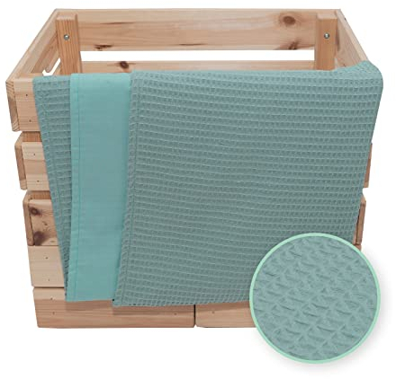 ULLENBOOM ® Babydecke 70x100 cm, in Salbeigrün (Made in EU) - Baby Decke Neugeborenen, Aus 100% OEKO TEX Baumwolle, ideal für Kinderwagen