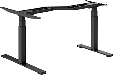 StandXT elektrisch höhenverstellbarer Schreibtisch L-Form - Modell Pro D07-DZL Tischgestell, Höhe 62-128cm, Kollisionsschutz, 125 kg Traglast, Memoryfunktion, Farbe:Tischgestell schwarz