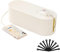 FABROK Cable Management Box with 10 Cable Ties, Cable Organizer Box for Power Strips, Surge Protectors, Chargers, Adapters, TV Computer Wires Cable Hider Organizer Box for Home/Office (Small/White)