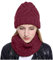 Set aus Mütze und Schal aus Wolle für Damen, Schal aus reiner Wolle, Schal und Wintermütze, 2-teilig, Schal aus Wolle, handgefertigt und Mütze aus Basisfaden, Schal, schlicht, unifarben, rot, One size