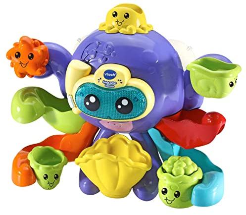 VTech - Pulpo bebé, Juega en el baño, Juguete de Agua para bebés +3 Meses, versión española
