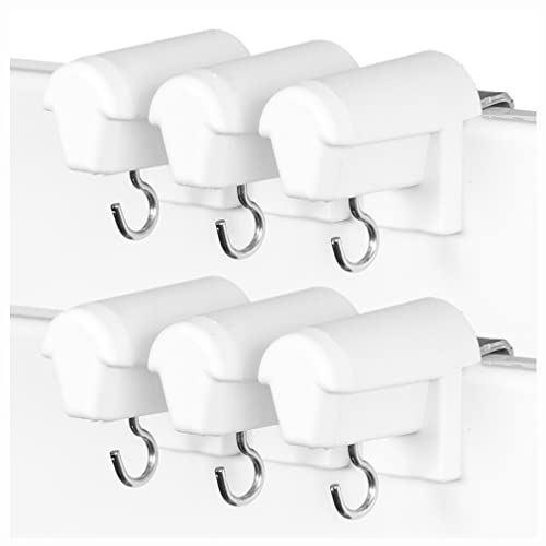 KLEMMFLEX 3 Paar Fensterhaken weiss, stabil, verstellbar, ohne Bohren, zur Aufhängung von Fensterdeko und Bambusrollo/Bambusrolle am PVC-Fenster oder der PVC-Balkontür