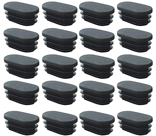 SHULLIN 20 Stück Oval Stuhlbeinkappen Stuhl Fußkappen Lamellenstopfen 20x40mm Oval Tisch Stuhl Beinkappen Stuhl Rohrstopfen Stuhl Abdeckkappen Rohrkappen Möbel Schützer Kunststoff für Ovalrohre