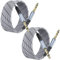 JOLGOO 1/4 TRS Cavo, 3M, 6.35 bilanciato, 2-Pack. Per chitarra, basso, tastiera, mixer, amplificatore, altoparlante, mandolino. Audio professionale