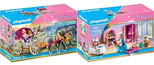PLAYMOBIL Princess 70451 Schlosskonditorei, Ab 4 Jahren & Princess 70449 Romantische Pferdekutsche, Ab 4 Jahren