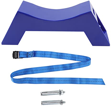 Riuulity Laboratories, Hospitals, Cylinder Wall Mounted Bracket Propane Tank Holder Gas Cylinder Fixed Bracket with Screws and Safety Strap for Factories for Factories Laboratories (Blue)