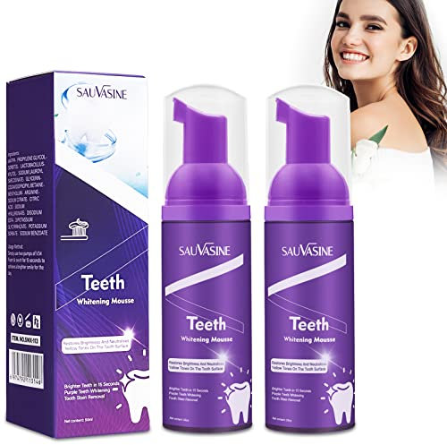 Purple Toothpaste, Schaumzahnpasta, Zahnpasta Weisse ZäHne, Zahnaufhellung Zahnpasta Lila Entfernt Gelbe ZäHne, Lila Zahnpasta, Lila Zahnaufhellung Mild und Nicht Reizend (2PC)