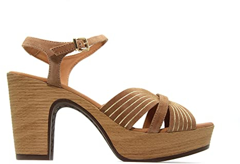 Pedro Miralles Sandalen mit Absatz, Modell Daegu in Brauntönen, handgefertigt in Spanien, Leder, 39 EU