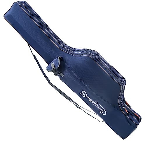 Sougayilang Angelruten-Tasche - 3-lagige Faltbare und tragbare Angelruten-Tasche für große Kapazität, Angelruten-Aufbewahrung und Angelgerät - 135cm-L
