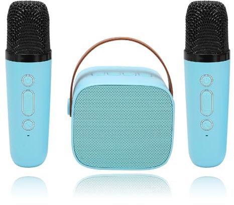 Tragbare Bluetooth Karaoke Maschine mit 2 Mikrofonen, 512GB erweiterbar, für Heimpartys, KTV, Kinder und Erwachsene