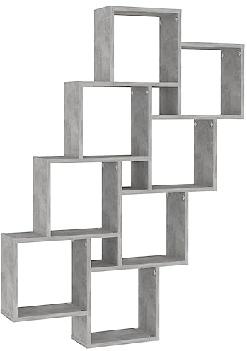 vidaXL Würfelregal Betongrau 90x15x119 cm Holzwerkstoff