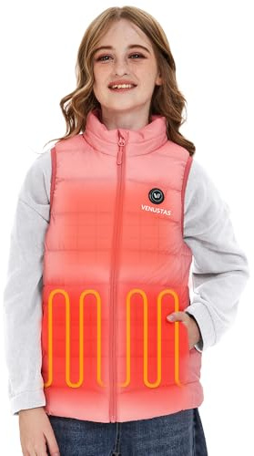 Venustas Kids Heated Vest with Battery Pack, Girls Lightweight Electric Heated Vest