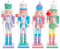 Happyyami 4pcs Wood Christmas Nutcracker Figurines Colorful Xmas Decorations Charming Nutcracker Statues for Holiday Parties and Elegant Home Decor