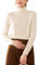 e-girl Pull Cachemire 95% Femme Col Roulé Ecru Solide Couleur Tricoté en Vrac Manches Longues Fin Pull en Cachemire et Laine,40,RMS3301
