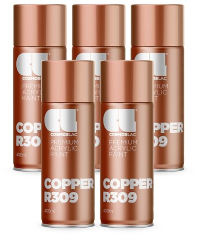 COSMOS LAC Sprühlack Sprühdose - 400ml - Sprühfarbe für den DIY-Bereich, geeignet für alle Oberflächen - Lackspray (5, Kupfer)